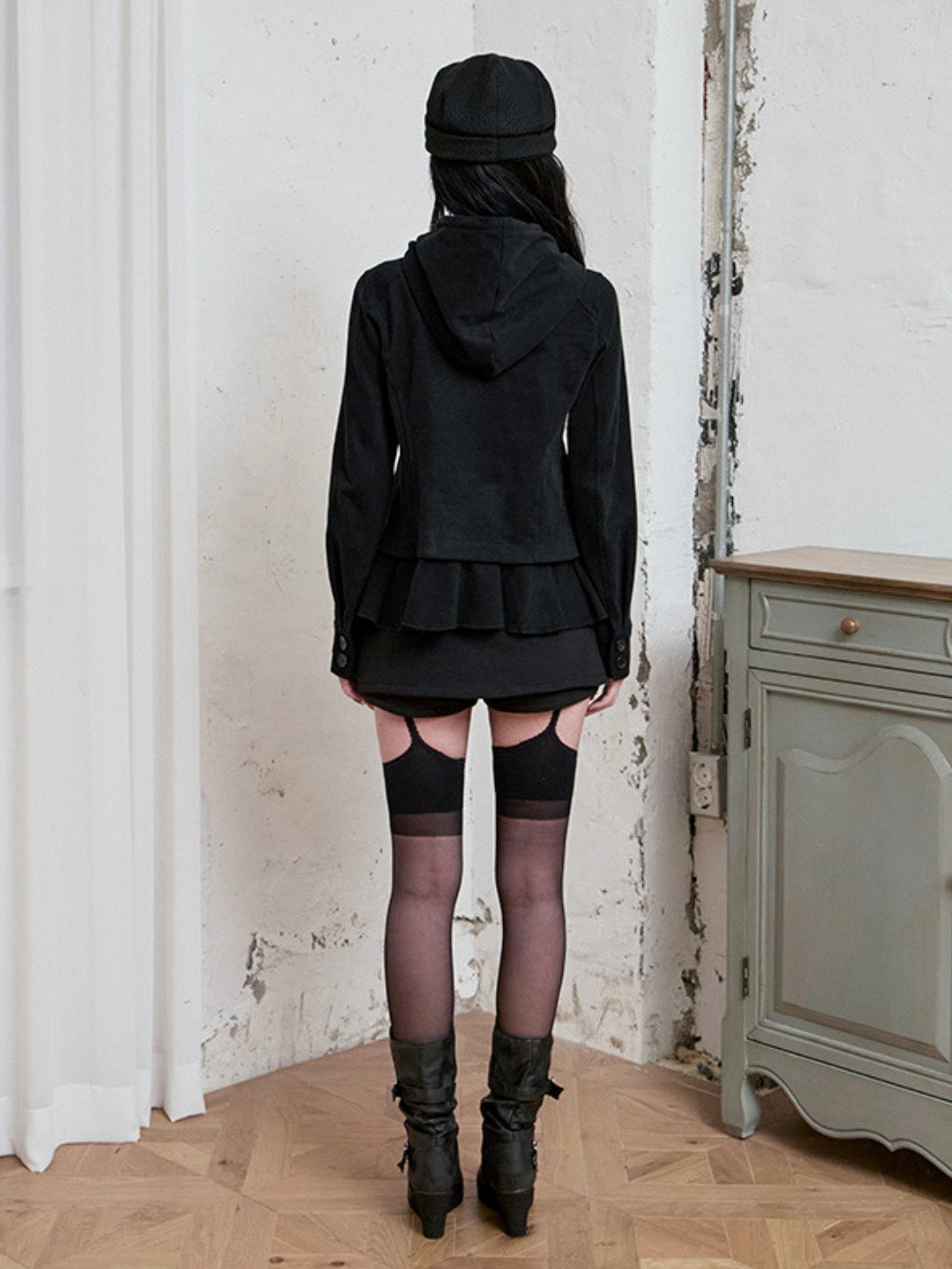 【NOT KNOWING】Layered Napoleon Hood Jacket