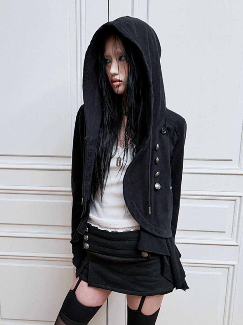 【NOT KNOWING】Layered Napoleon Hood Jacket