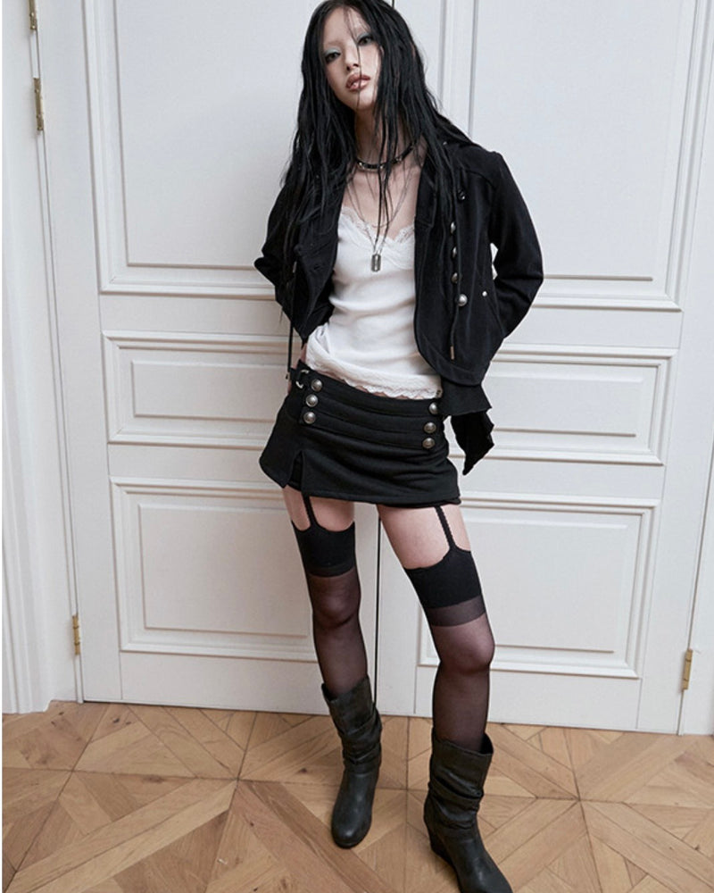 【NOT KNOWING】Layered Napoleon Hood Jacket