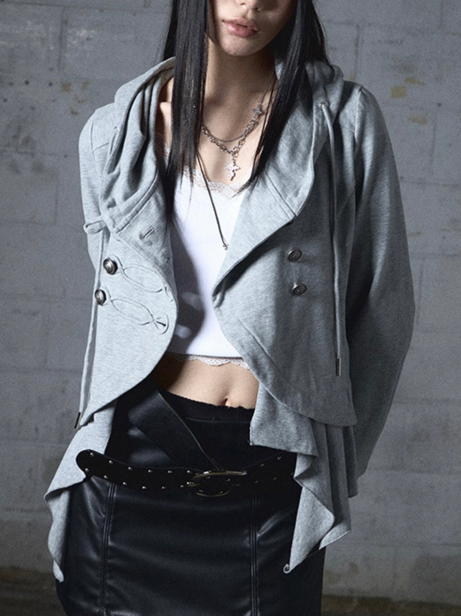 【NOT KNOWING】Layered Napoleon Hood Jacket