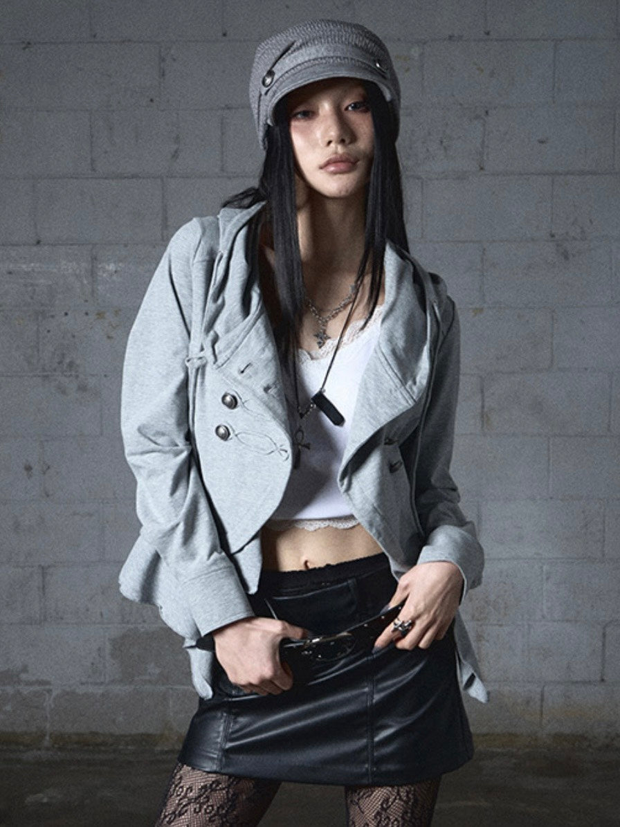 【NOT KNOWING】Layered Napoleon Hood Jacket