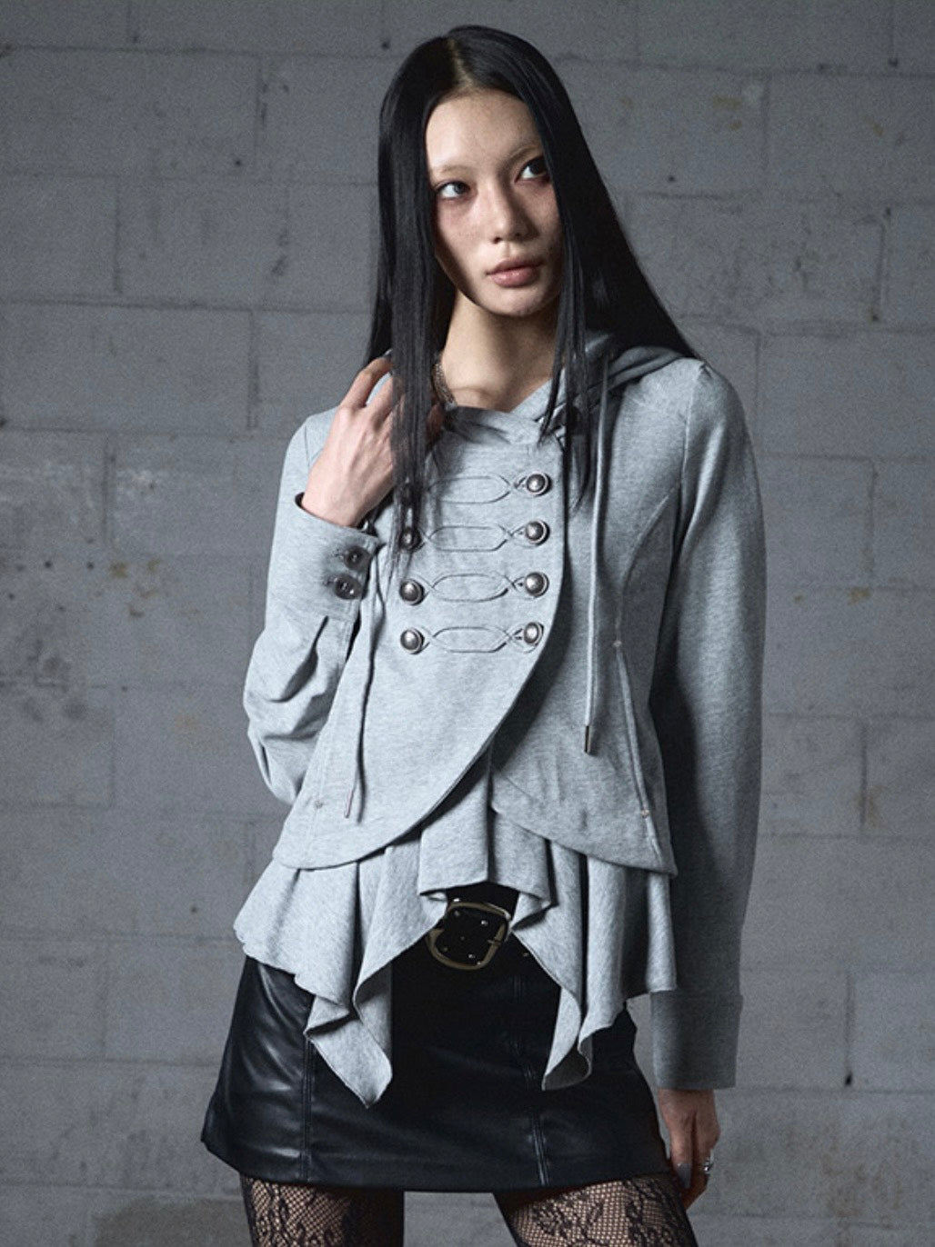 【NOT KNOWING】Layered Napoleon Hood Jacket