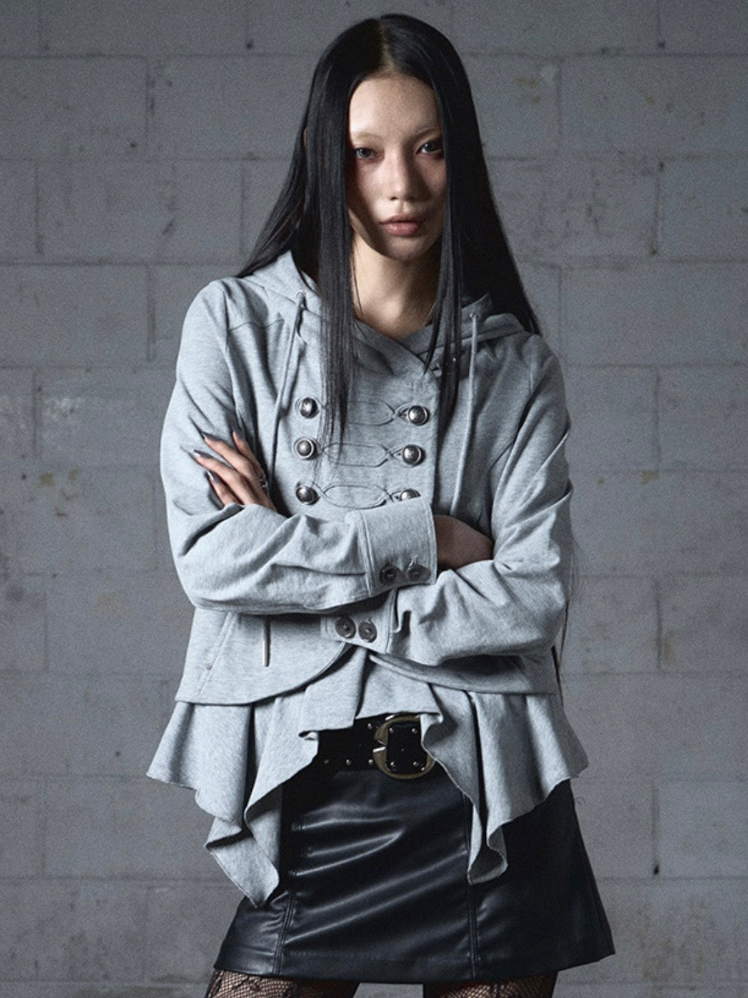 【NOT KNOWING】Layered Napoleon Hood Jacket