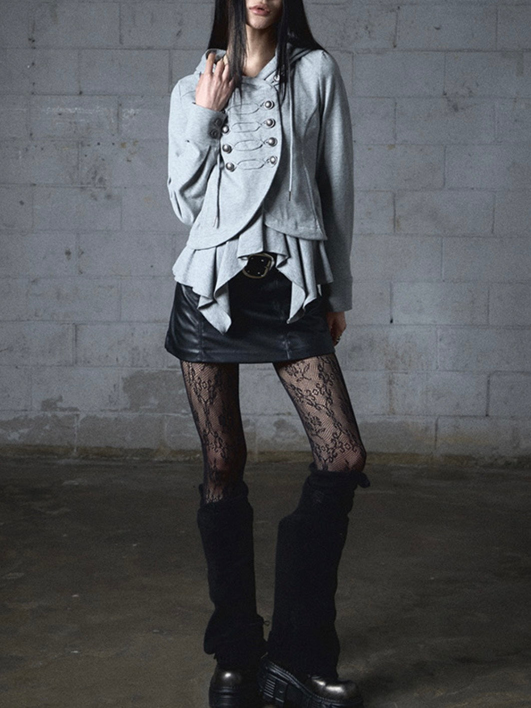 【NOT KNOWING】Layered Napoleon Hood Jacket