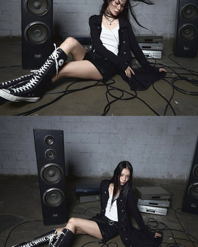 【NOT KNOWING】Double Button Jersey Cardigan