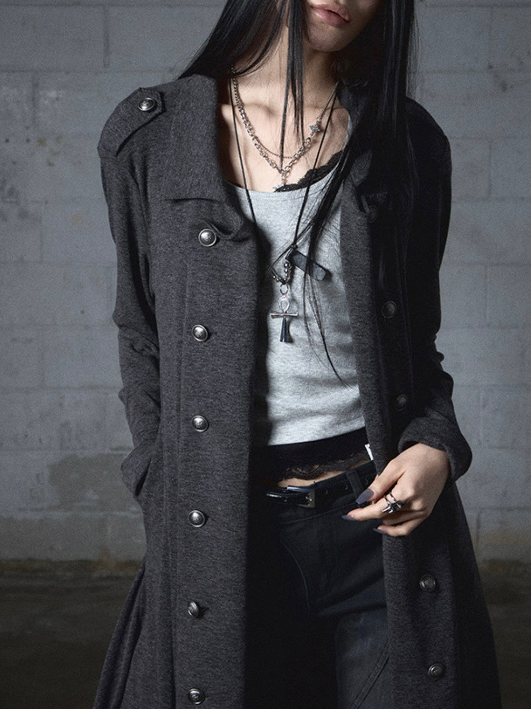 【NOT KNOWING】Double Button Jersey Cardigan