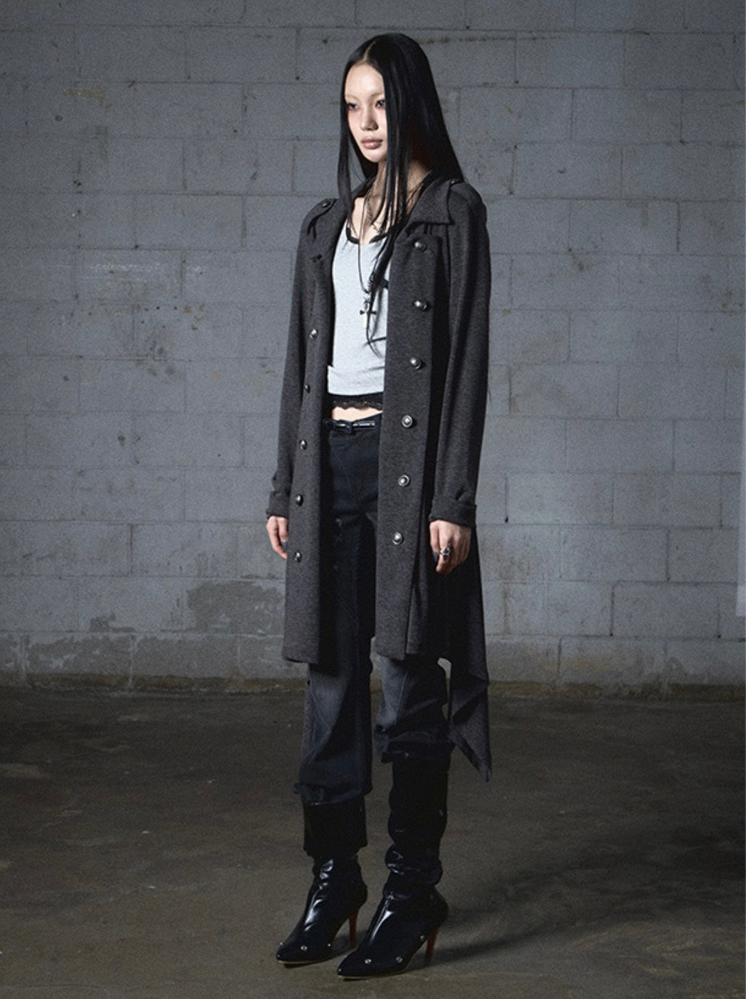 【NOT KNOWING】Double Button Jersey Cardigan