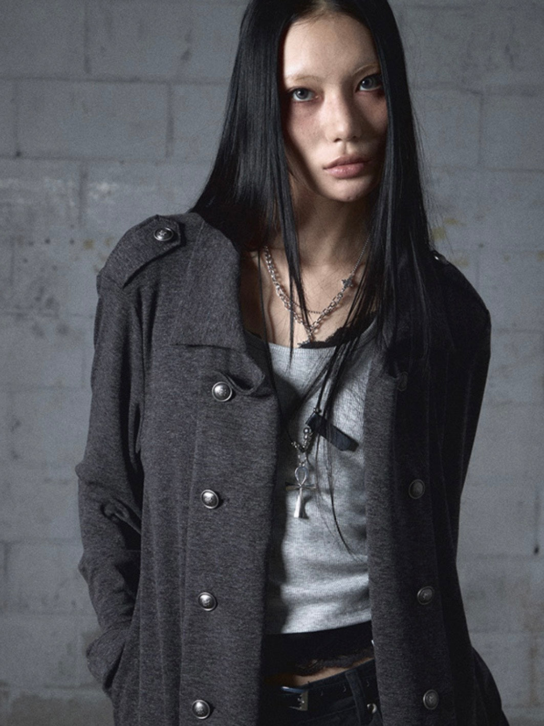 【NOT KNOWING】Double Button Jersey Cardigan