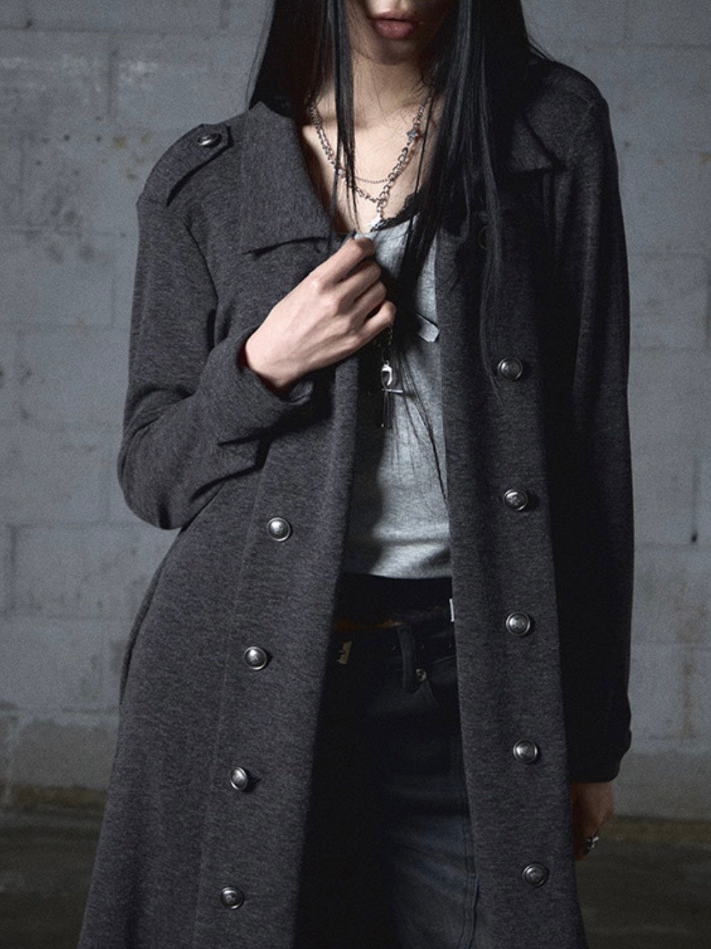 【NOT KNOWING】Double Button Jersey Cardigan