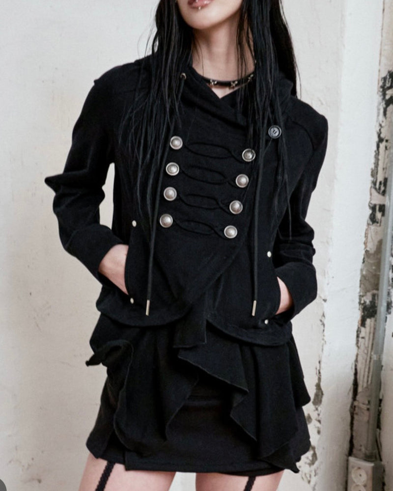 【NOT KNOWING】Layered Napoleon Hood Jacket