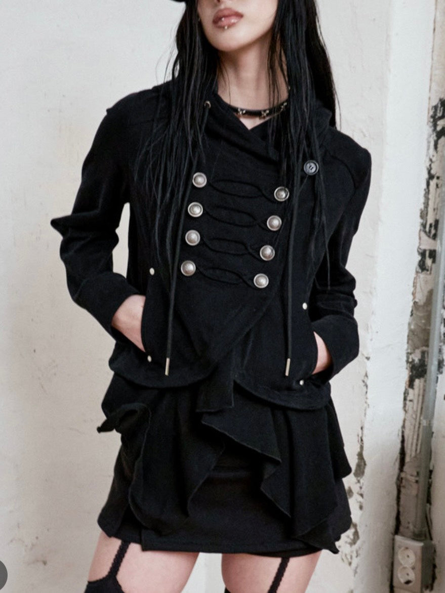 【NOT KNOWING】Layered Napoleon Hood Jacket