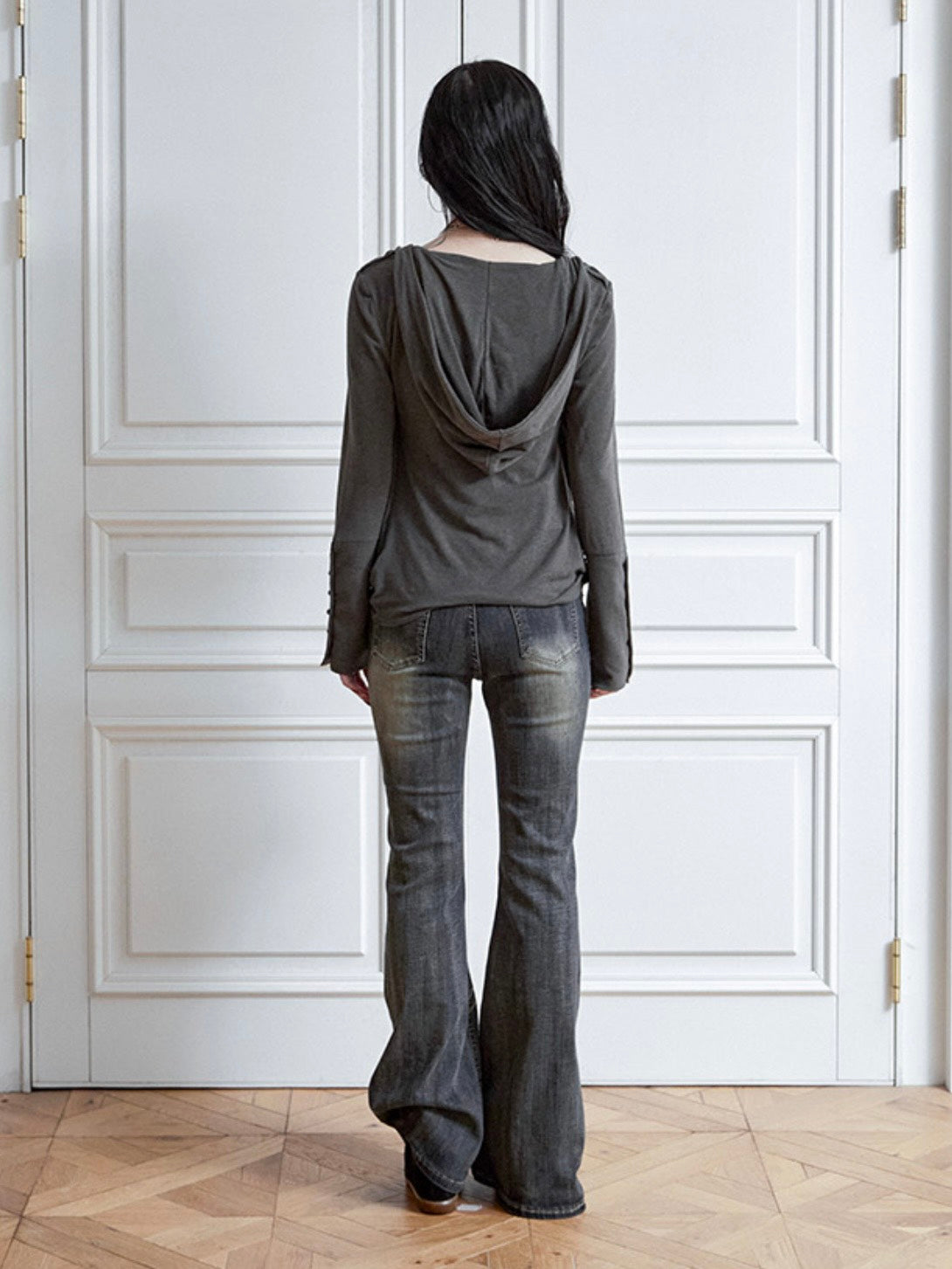 【NOT KNOWING】Mili Drape Cowl Hoodie