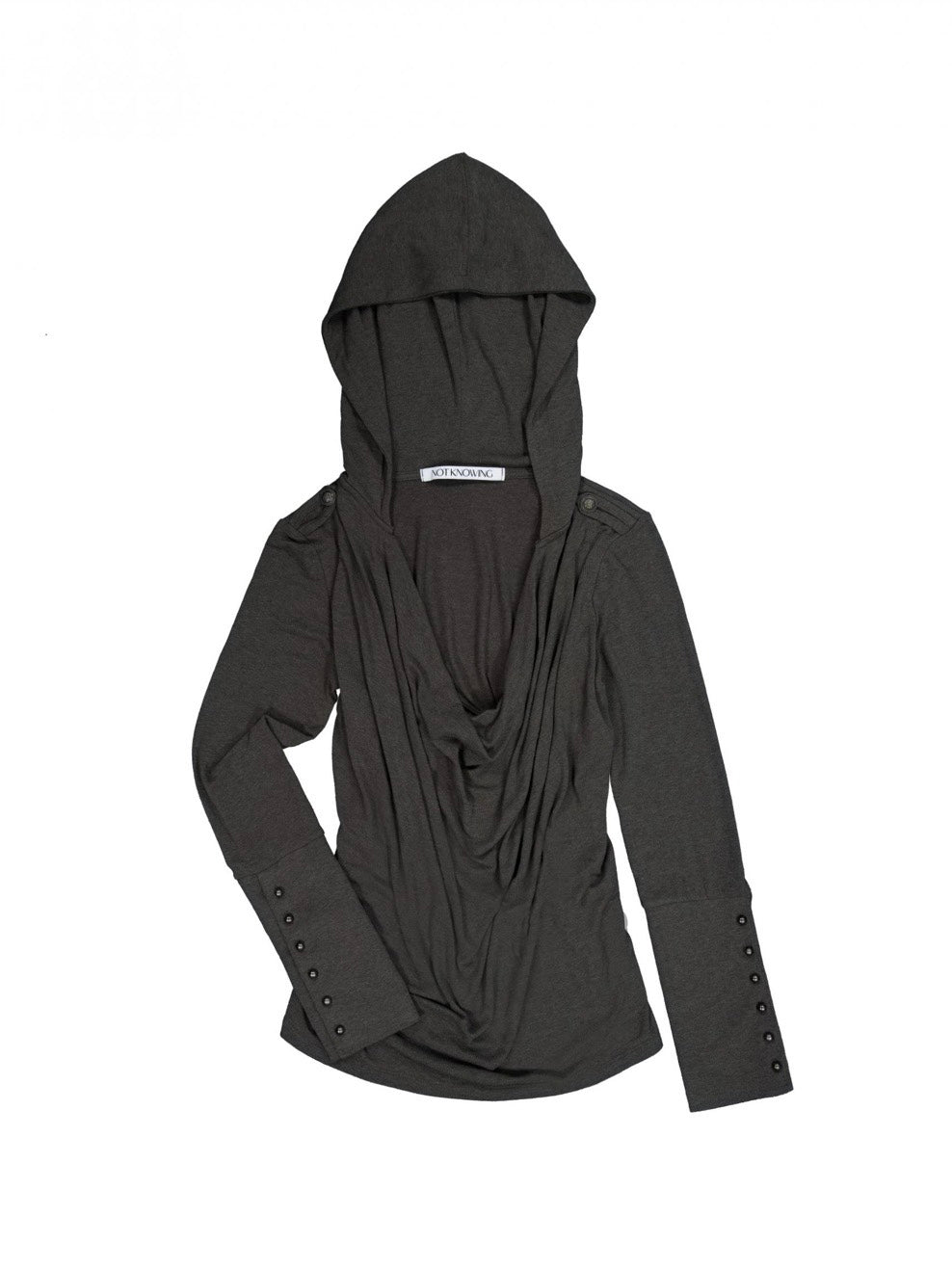 【NOT KNOWING】Mili Drape Cowl Hoodie