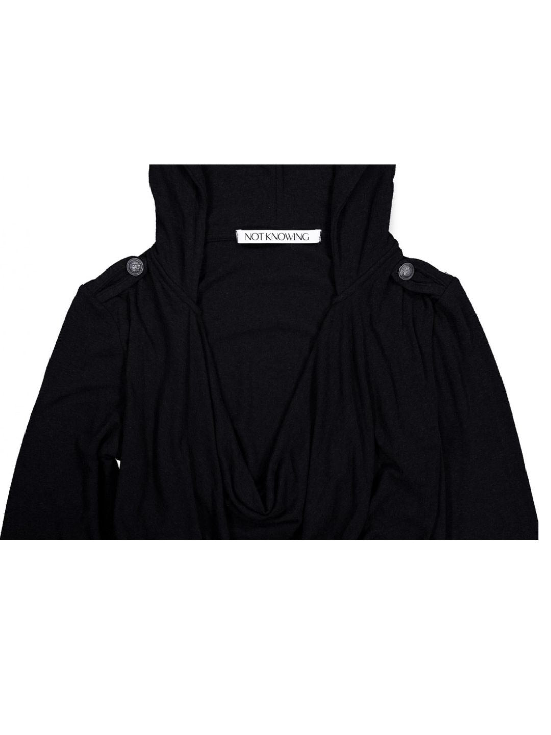 【NOT KNOWING】Mili Drape Cowl Hoodie