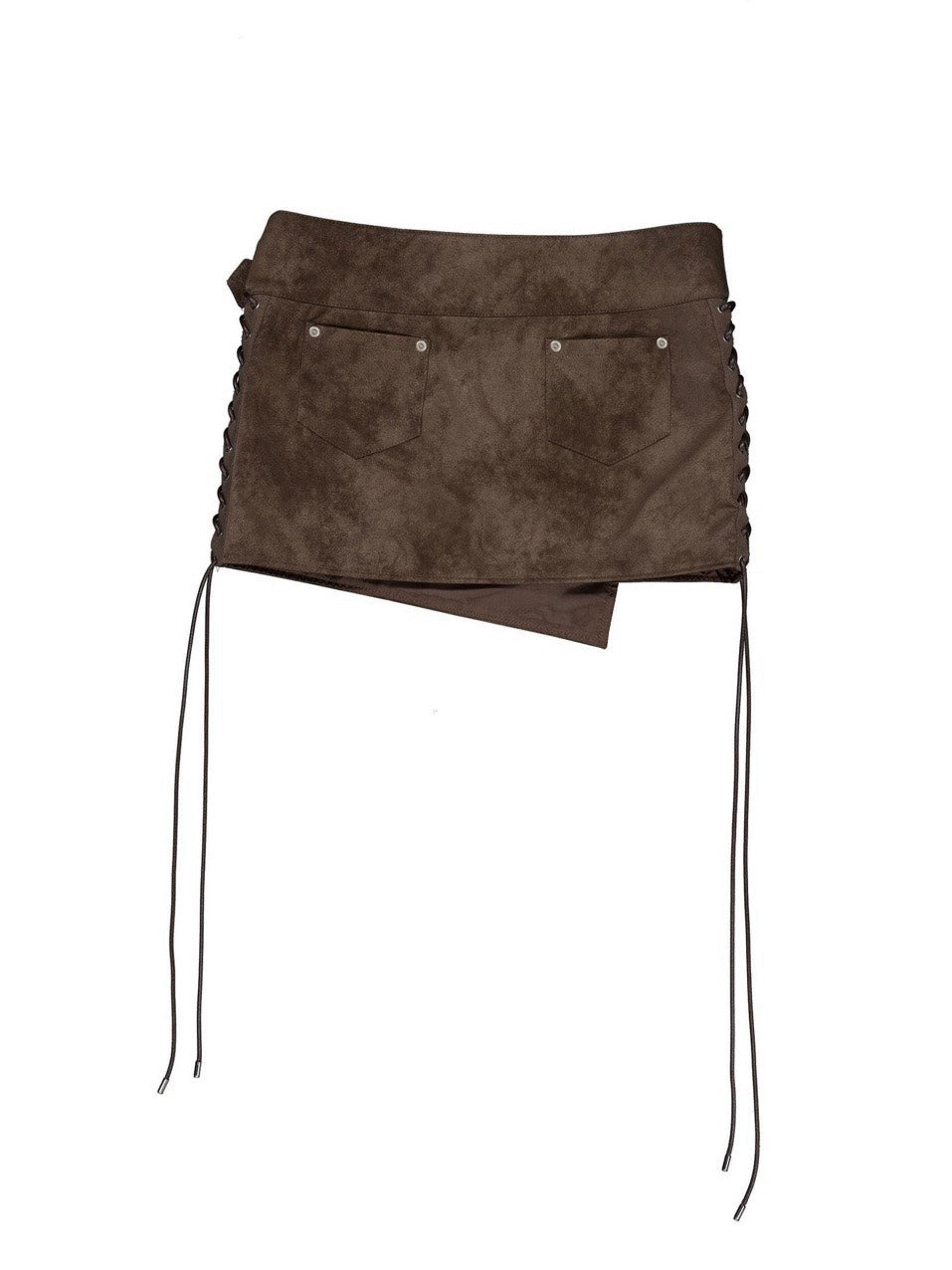 【NOT KNOWING】Stud Lace-Up Wrap Skirt