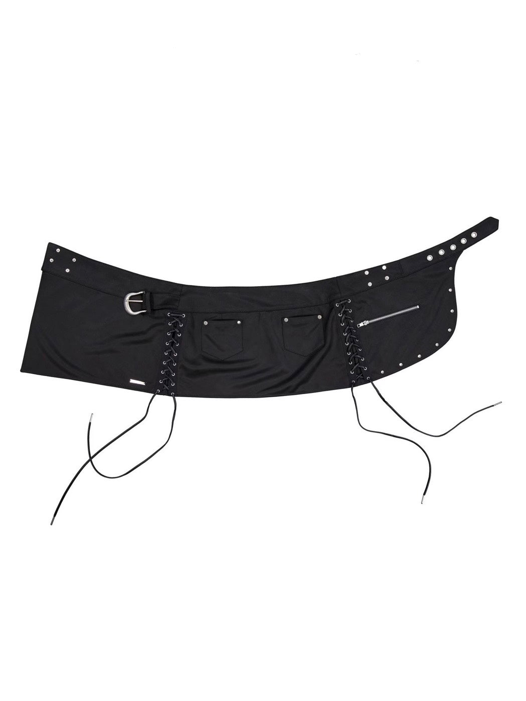 【NOT KNOWING】Stud Lace-Up Wrap Skirt