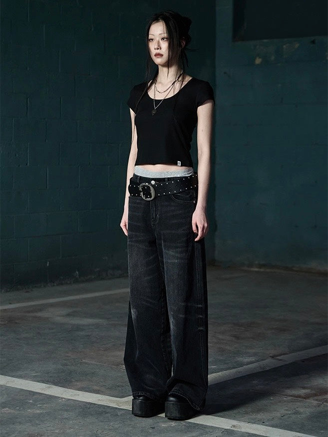 【NOT KNOWING】Scoop Neck Tee