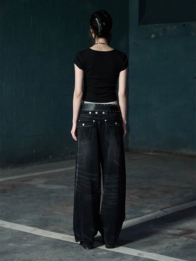 【NOT KNOWING】Scoop Neck Tee