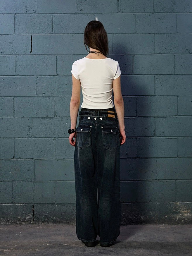 【NOT KNOWING】Scoop Neck Tee