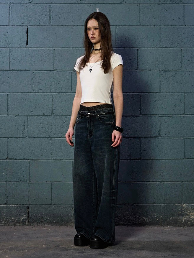 【NOT KNOWING】Scoop Neck Tee