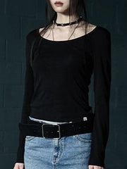 【NOT KNOWING】Scoop Neck L/S Tee