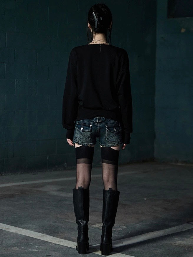 【NOT KNOWING】Deep Cowl Neck Sweatshirt