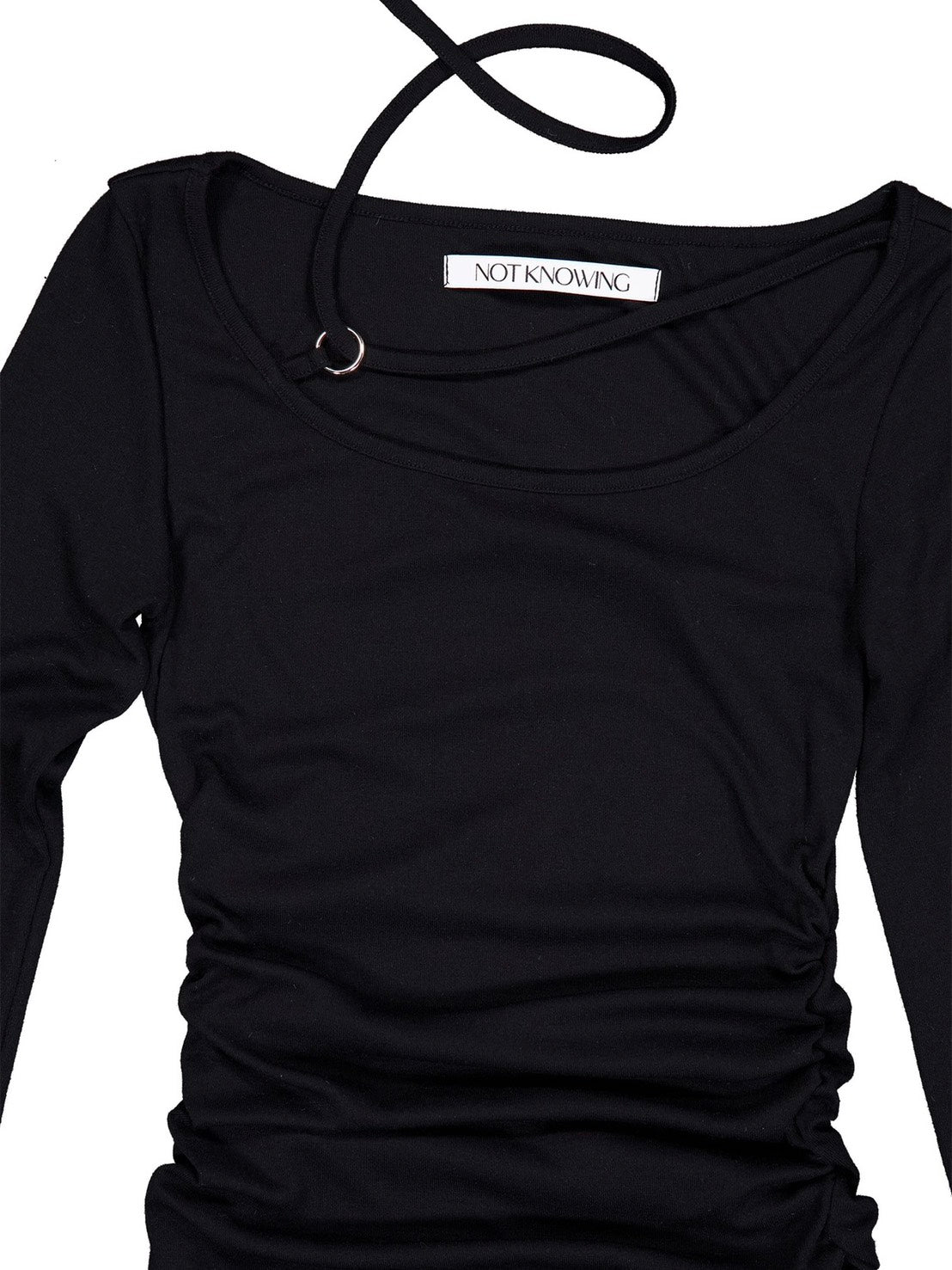 【NOT KNOWING】Strap Shirring Top