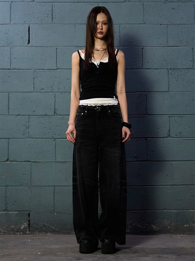 【NOT KNOWING】Lace Layered Cami Set