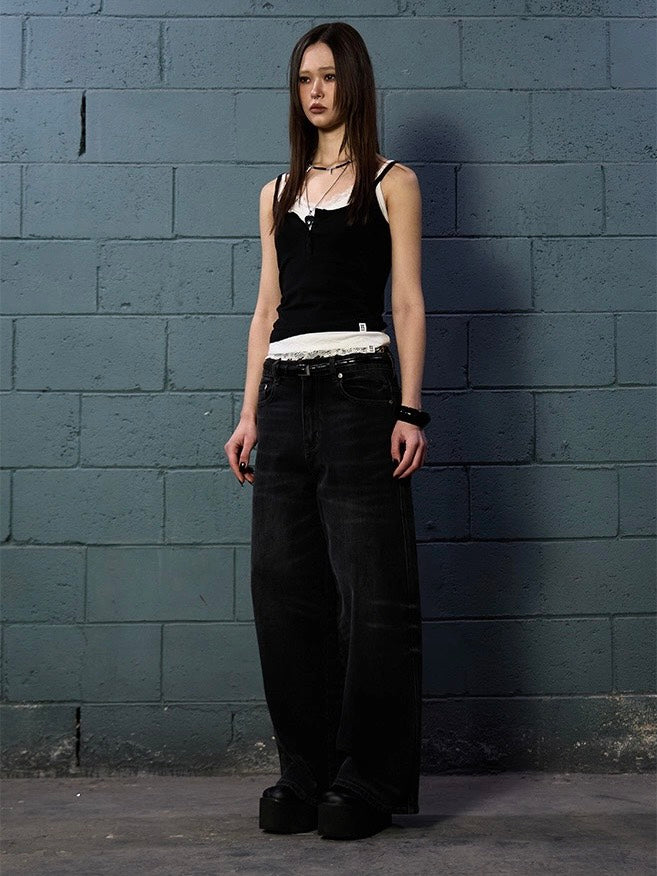 【NOT KNOWING】Lace Layered Cami Set