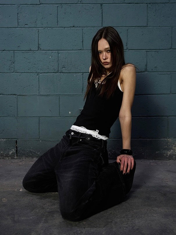 【NOT KNOWING】Lace Layered Cami Set