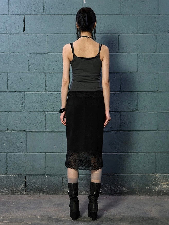 【NOT KNOWING】Lace Layered Cami Set