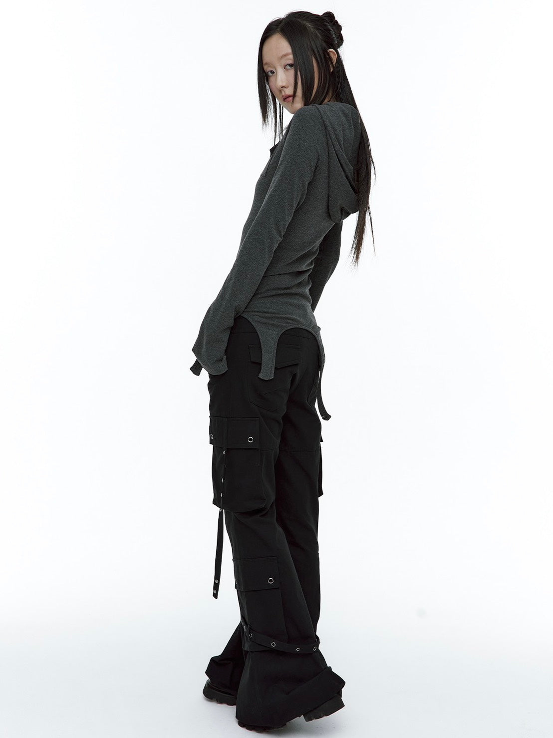 【ROUGH NECK】
Garter Hooded Henley Top