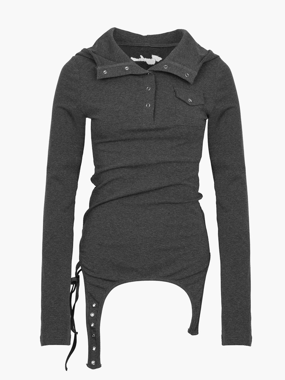 【ROUGH NECK】
Garter Hooded Henley Top