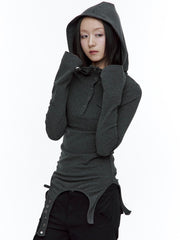 【ROUGH NECK】
Garter Hooded Henley Top