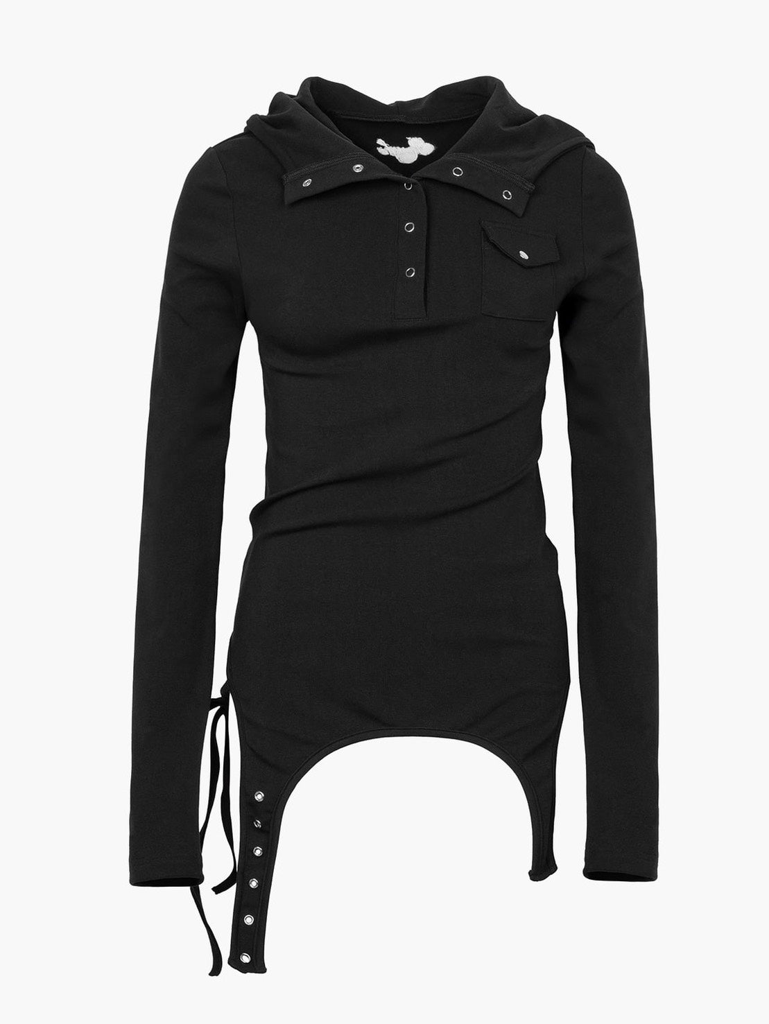 【ROUGH NECK】
Garter Hooded Henley Top