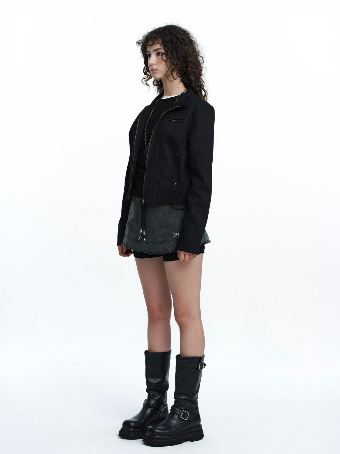 【ROUGH NECK】Raw Stitch Pants Skirt