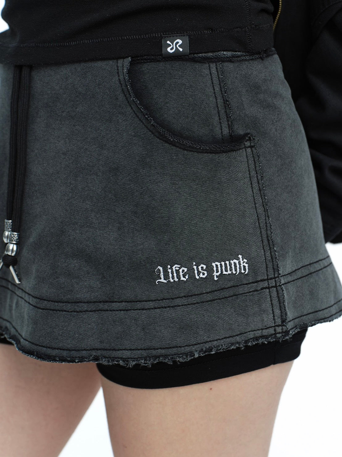 【ROUGH NECK】Raw Stitch Pants Skirt