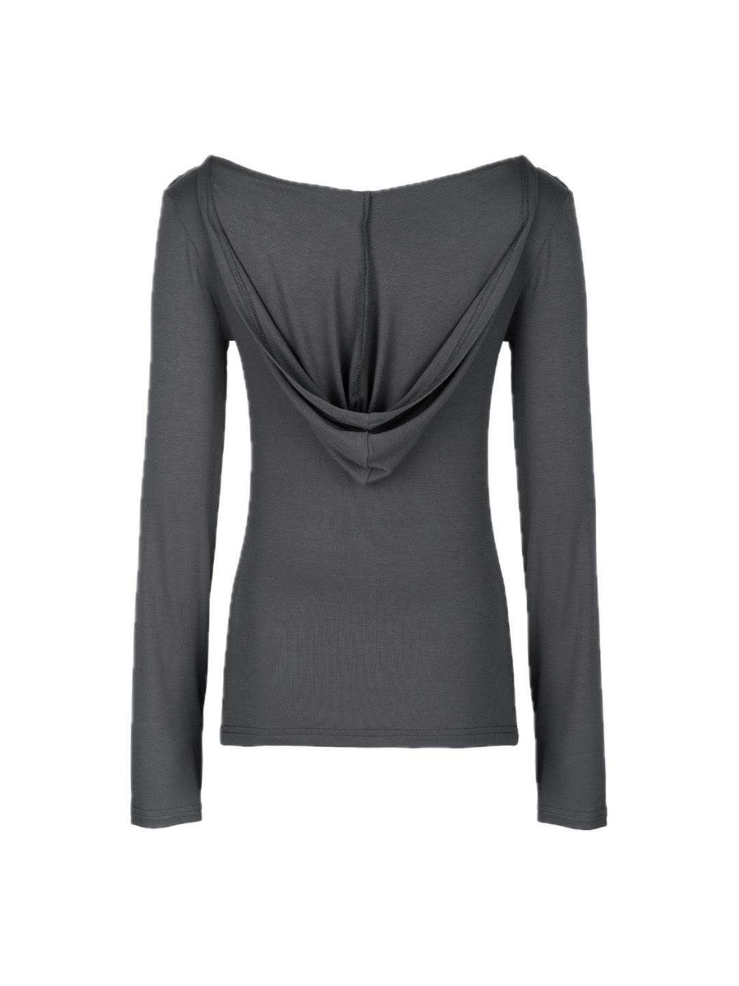 【ROUGH NECK】
Draped Hooded Long Sleeve Top