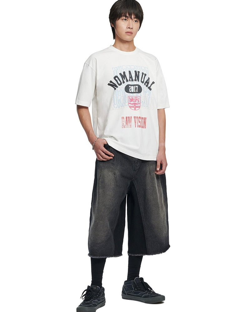 【NOMANUAL】D.T WASHED DENIM BERMUDA PANTS