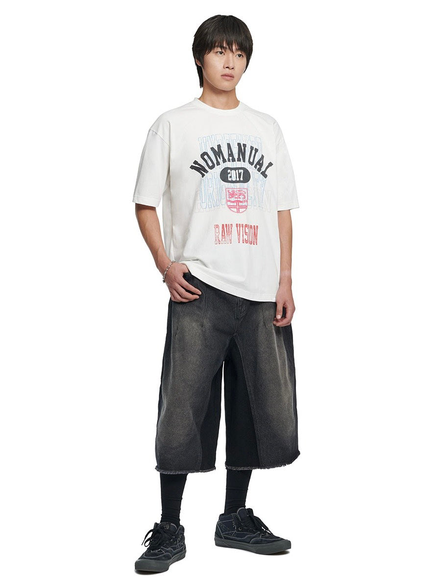 【NOMANUAL】D.T WASHED DENIM BERMUDA PANTS