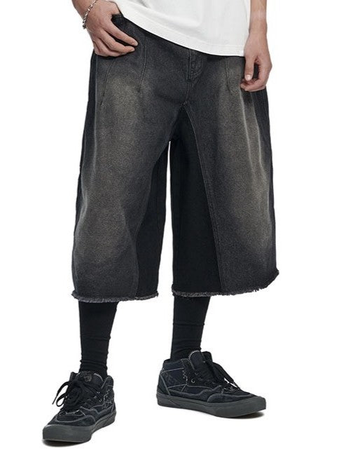 【NOMANUAL】D.T WASHED DENIM BERMUDA PANTS
