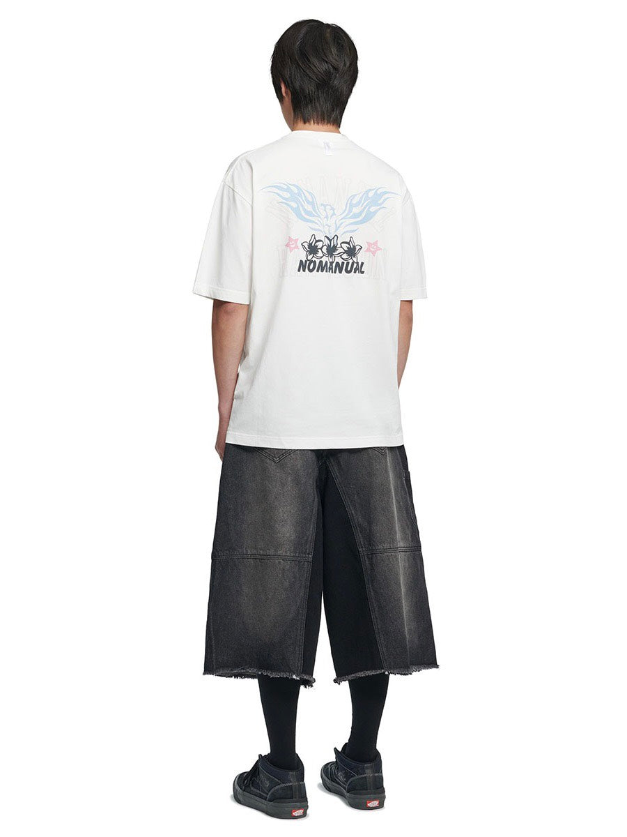 【NOMANUAL】D.T WASHED DENIM BERMUDA PANTS