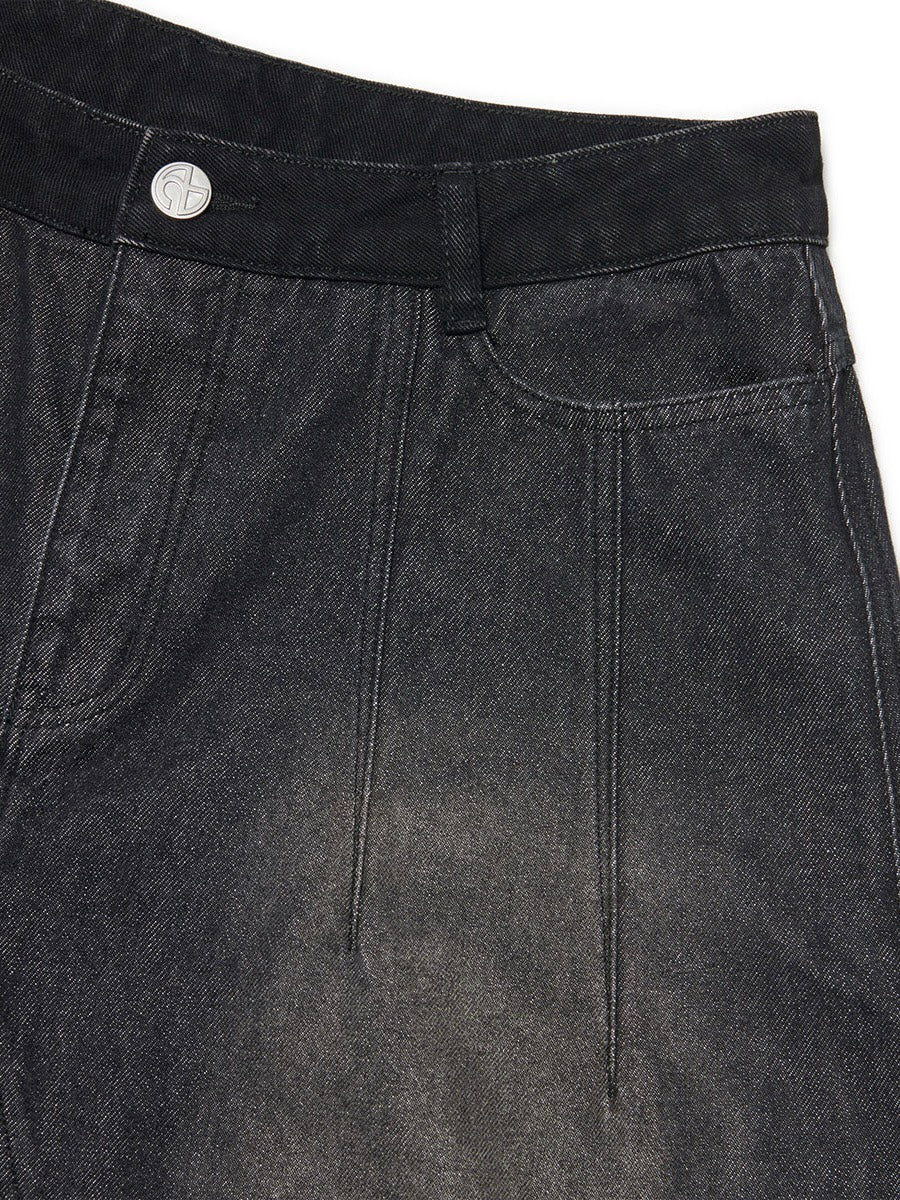 【NOMANUAL】D.T WASHED DENIM BERMUDA PANTS
