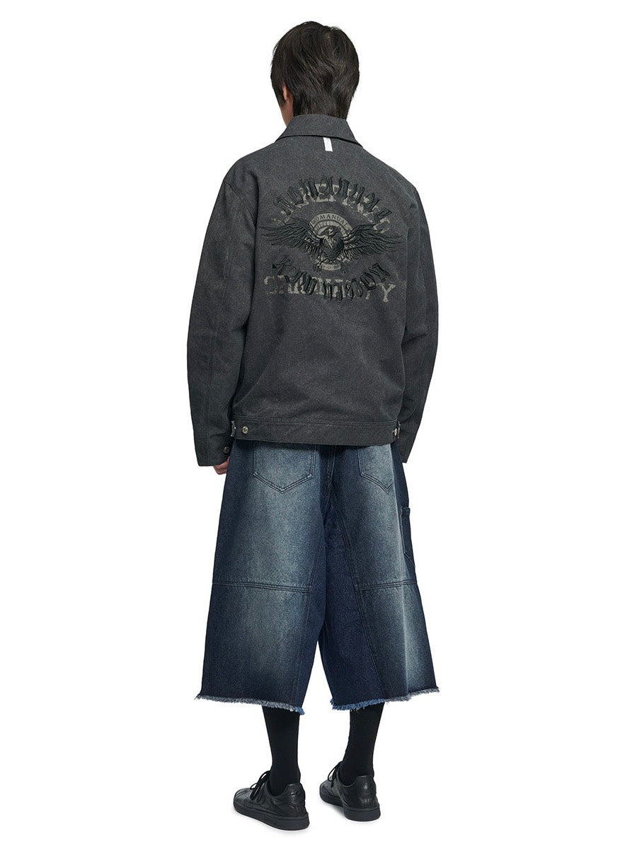 【NOMANUAL】D.T WASHED DENIM BERMUDA PANTS