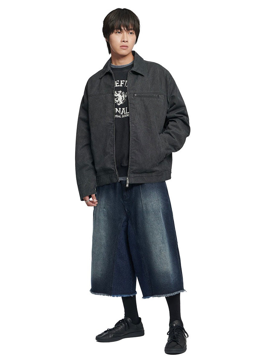 【NOMANUAL】D.T WASHED DENIM BERMUDA PANTS