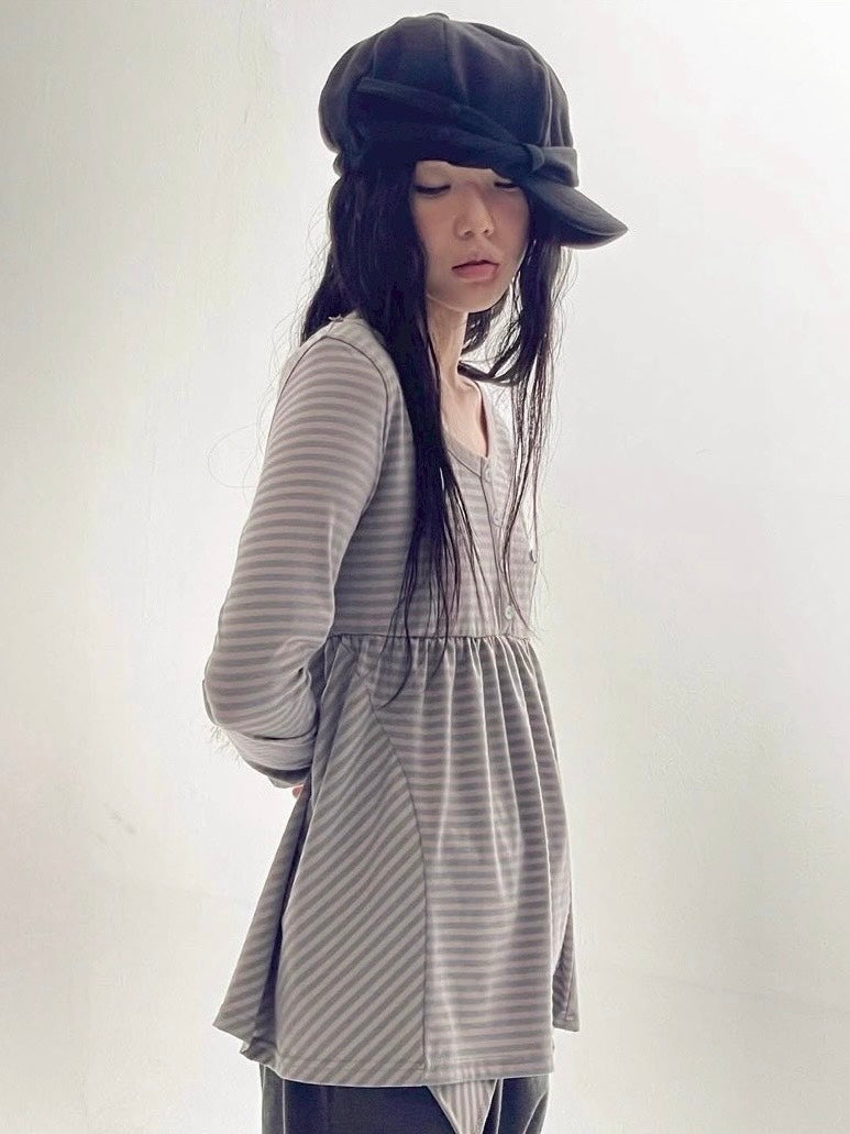 【OJOS】Layered Bra Flare Top