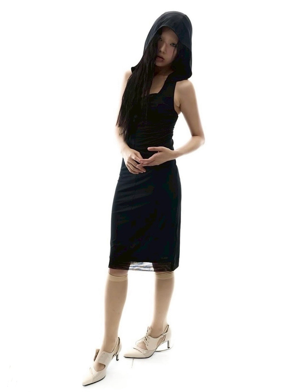 【OJOS】Flatseam Halter Midi Dress