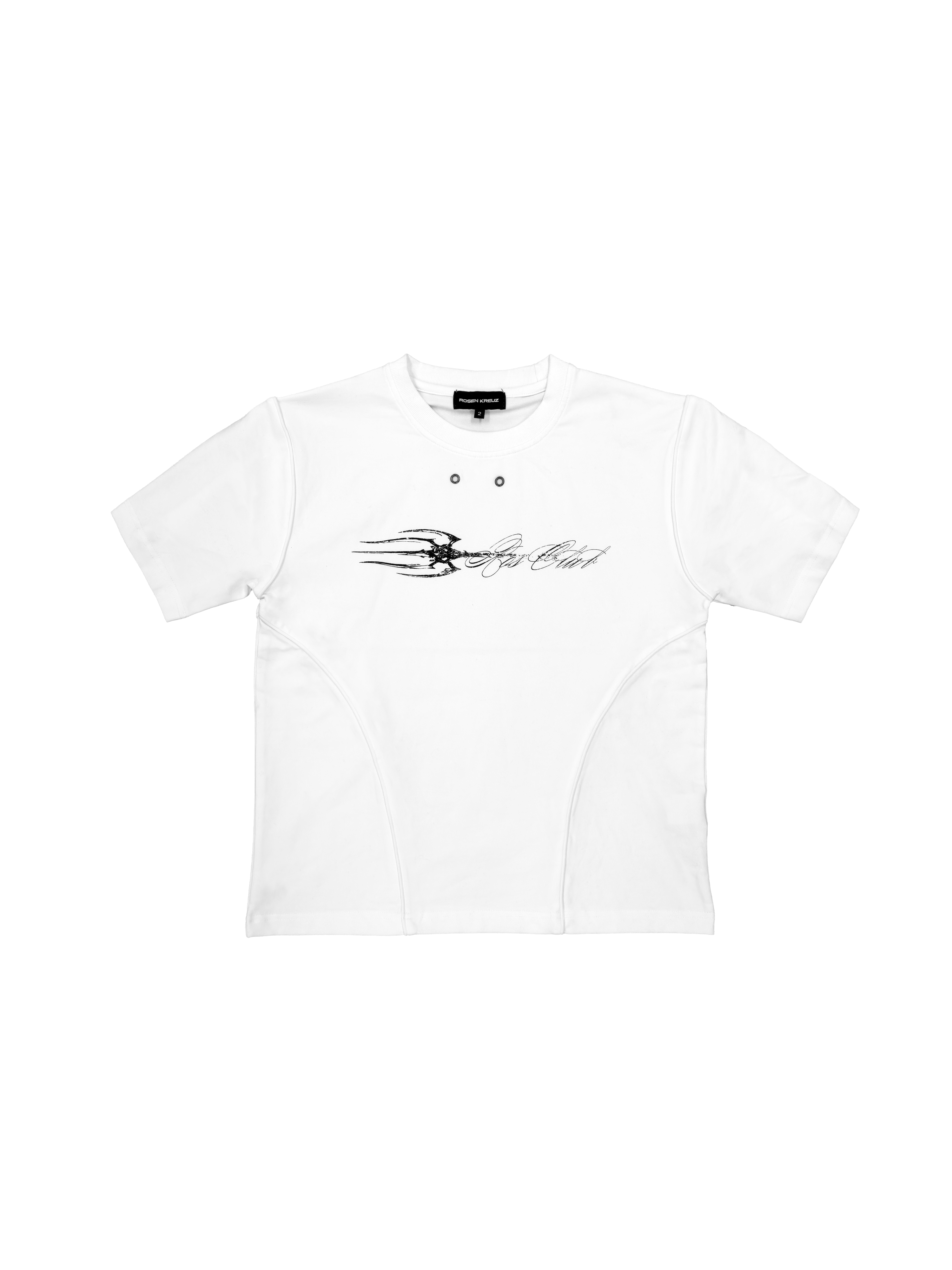 6/5 19:00先行発売【Rosen Kreuz】DISTRESSED EYELET PANEL T-SHIRT