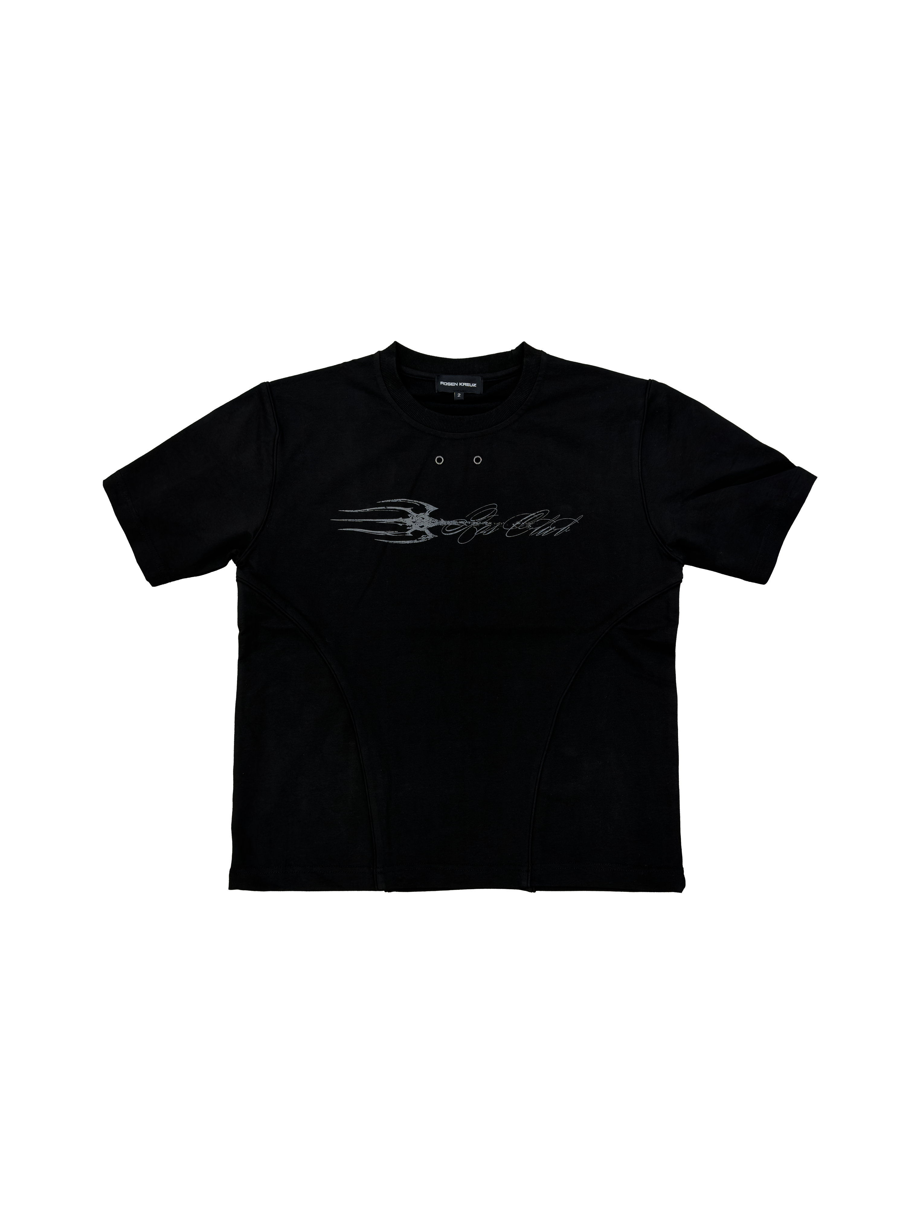 6/5 19:00先行発売【Rosen Kreuz】DISTRESSED EYELET PANEL T-SHIRT