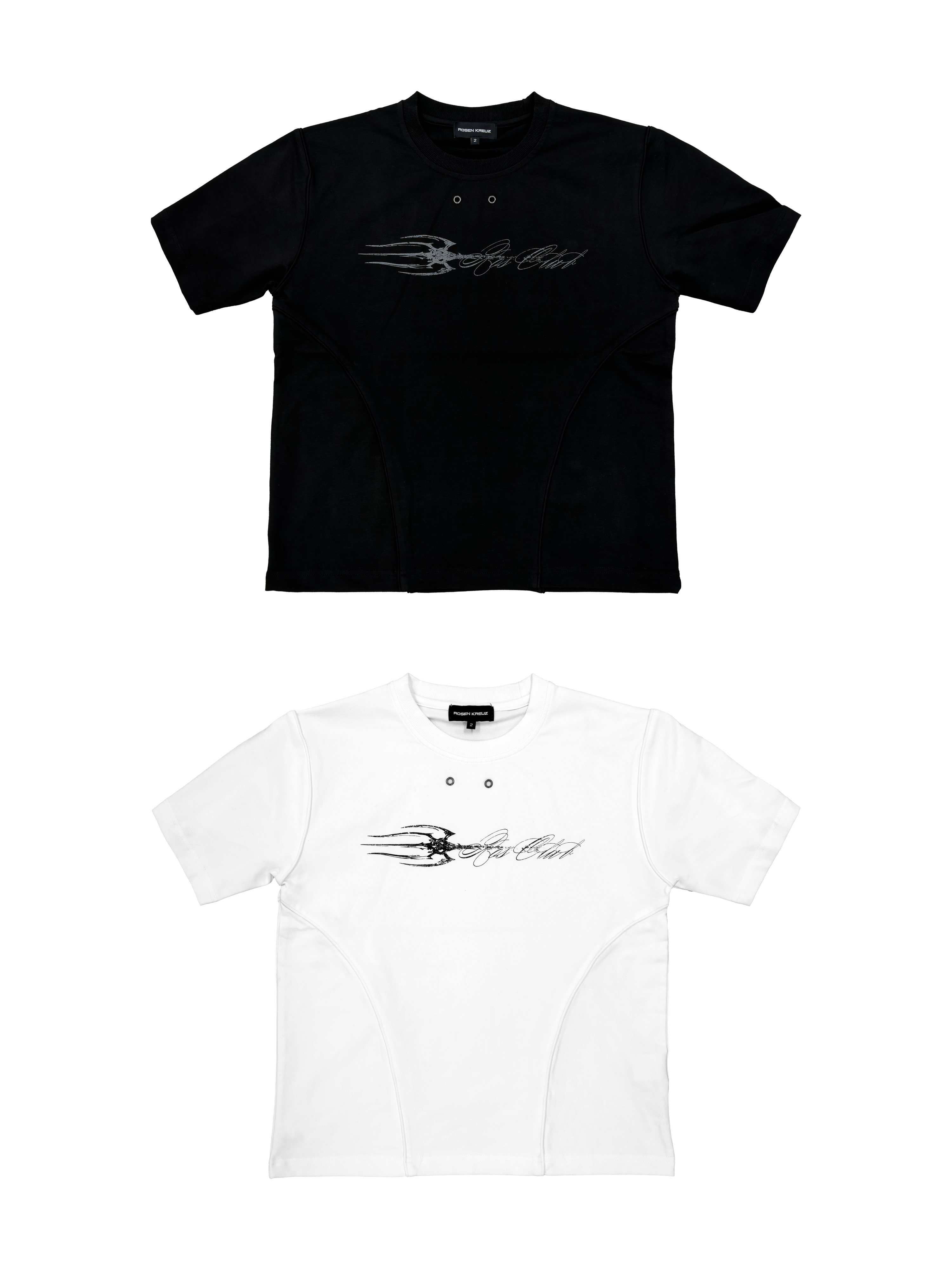 6/5 19:00先行発売【Rosen Kreuz】DISTRESSED EYELET PANEL T-SHIRT